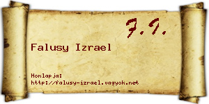 Falusy Izrael névjegykártya